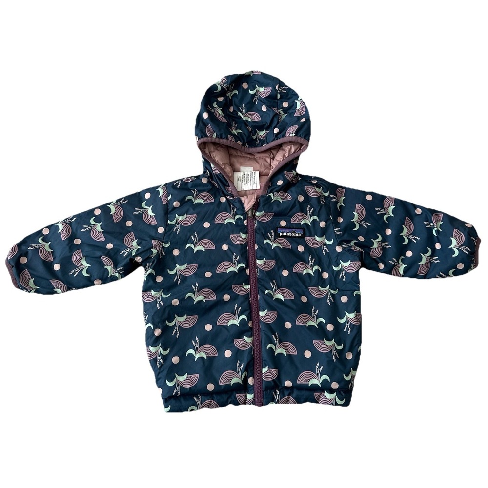 Patagonia Down Jacket Size 6-12 Months Girls Baby Pink Coat Reversible Puffer